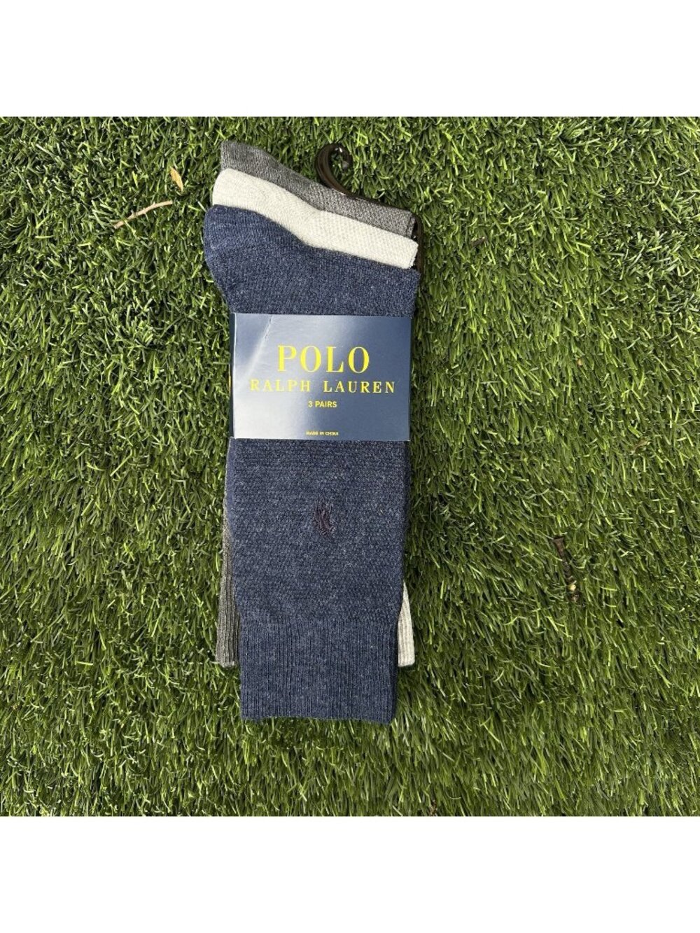 Polo Ralph Lauren 3 Pack Soft Touch Dress Socks Blue Gray Size 10-13 Pony NWT